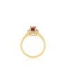 inel aur 14 kt floare cu diamante si rubin RG096026-1-214-RU-Y
