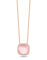 colier Tirisi Jewelry Milano aur 18 kt cu diamante si cuart roz TP9181PQ-P