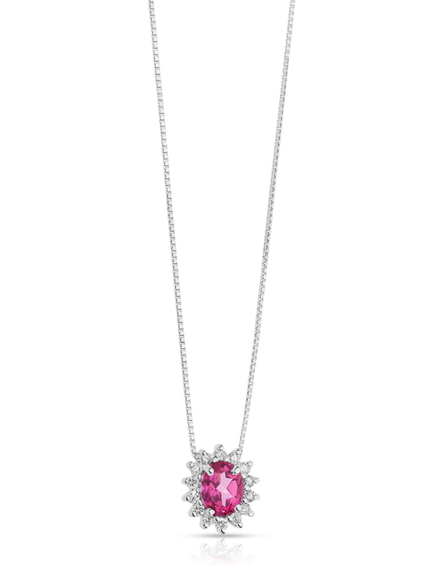 Coliere Comete Gold Fantasia Di Topazio roz cu diamante GLB1581