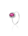 inel Comete Gold Fantasia Di Topazio roz cu diamante ANB2593